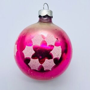 Ambre Snowflake Stenciled Christmas Ball Ornament Shiny‎ Brite